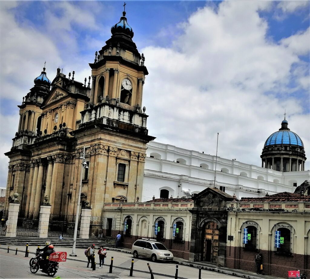 Beautiful church architecture at the parque central in Guatemala City.  From the post: Guatemala City: A Terrific Travel Destination.