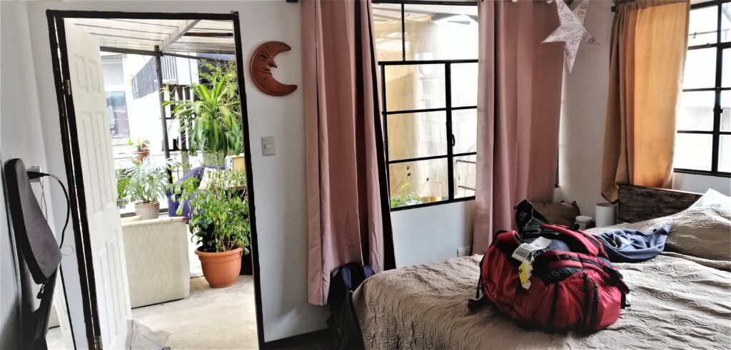 The comfy room I stayed in at Estanica.  From the post: Guatemala City: A Terrific Travel Destination.