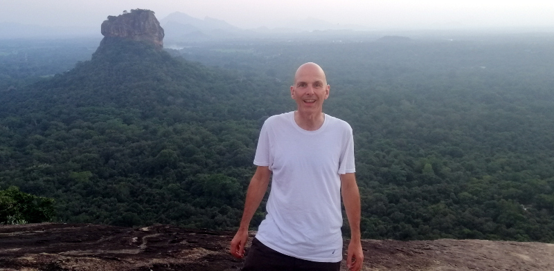 An Earth Drifting Destination; posing on Pidurangala Rock overlooking Sigiriya Rock.