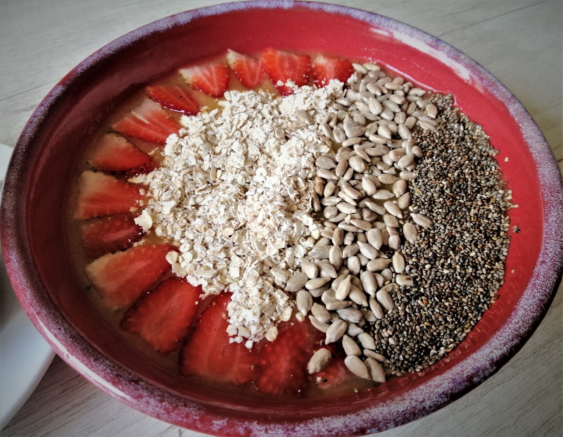 Food A nutritious and delicious smoothie bowl with seeds from Hestia on Calle 20 in Santa Marta.