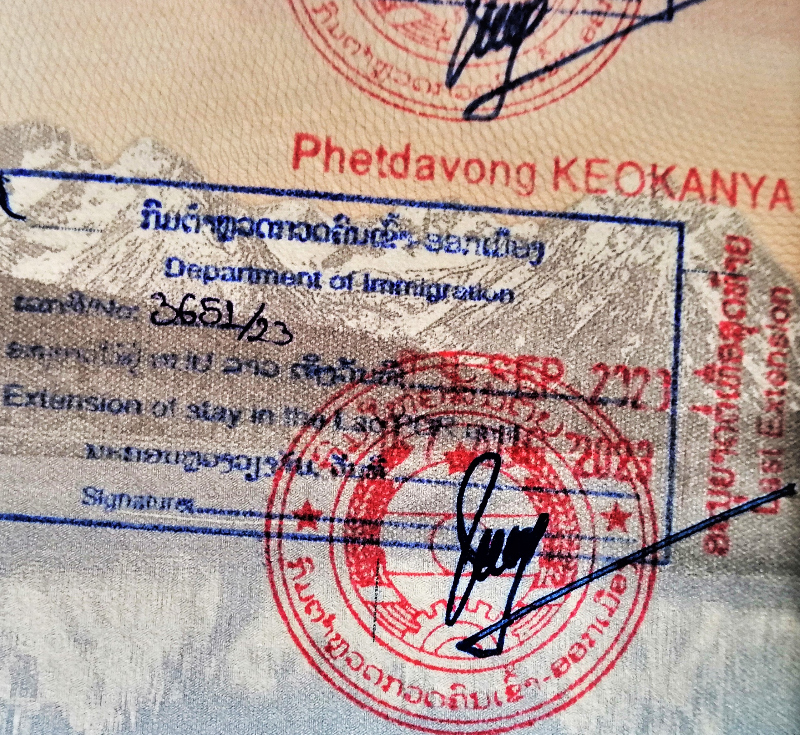 Last visa extension stamp before having to leave Laos.