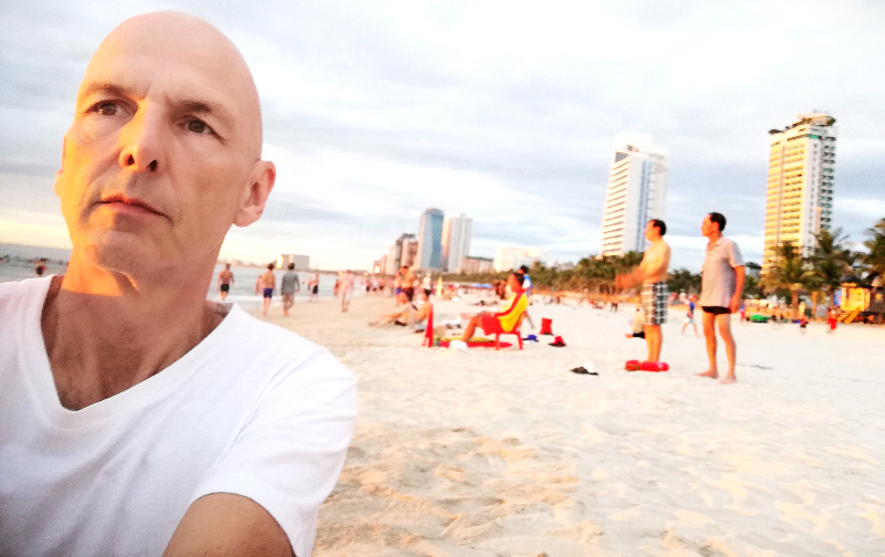 Selfie of me on My An Beach, Danang, central Vietnam.